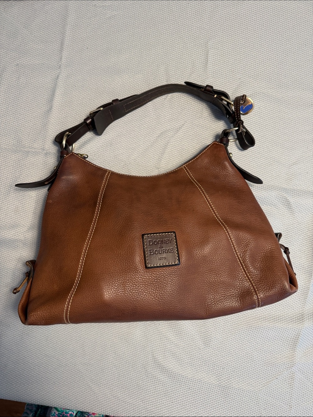Dooney & Bourke Chestnut Brown Pebble Leather Shoulder Hobo
